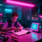 Conceptual editorial illustration: Elon Musk's recommendation for broad education in an AI and robotics future, and what AI literacy research adds beyond asking better questions