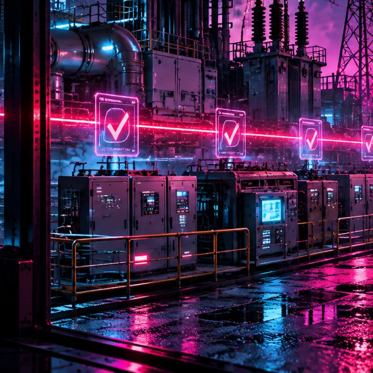 Cyberpunk industrial control infrastructure with water and power systems under zero-trust verification